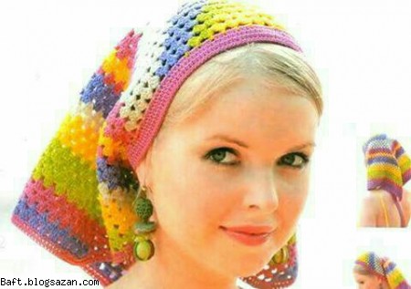 آموزش قلاب بافی,بافت روسری,آموزش بافت