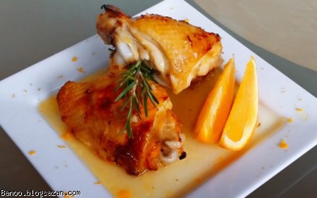 مرغ با سس (آب پرتقال)