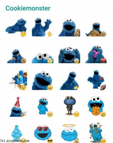 استیکر فانتزی تلگرام Cookiemonster استیکر تلگرام,استیکر فانتزی تلگرام,استیکر خنده دار تلگرام