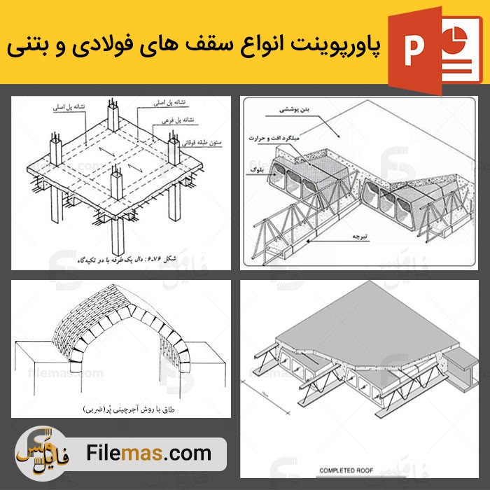 دانلود پاورپوینت بررسی انواع سقف ها در سازه های فولادی و بتنی 